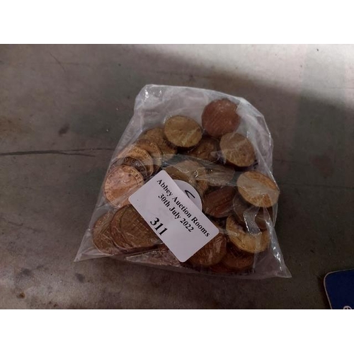 311 - Bag Of 3 Pence Pieces