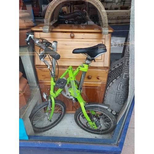 39 - Lime Green Kwik-Fold Folding City Bike