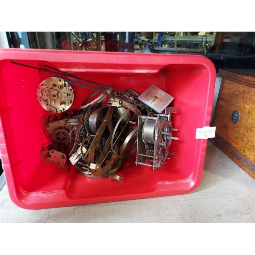 59 - Art Deco Smiths Enfield Grandmother Clock Exterior, No Mechanism Plus Box Of Clock Parts