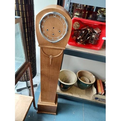 59 - Art Deco Smiths Enfield Grandmother Clock Exterior, No Mechanism Plus Box Of Clock Parts