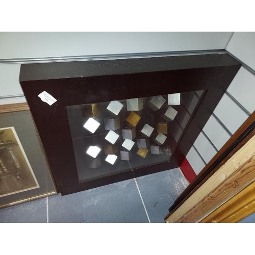 128 - Modernist Cube Artwork In Frame