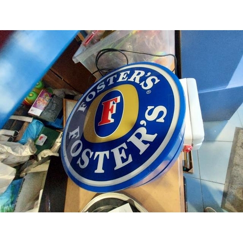 21 - Fosters Lager Illuminated Pub Sign 45cm. Working