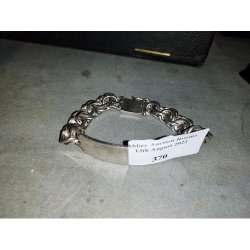 370 - Silver Mens Identity Bracelet