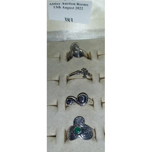 383 - 4 Various Silver Rings