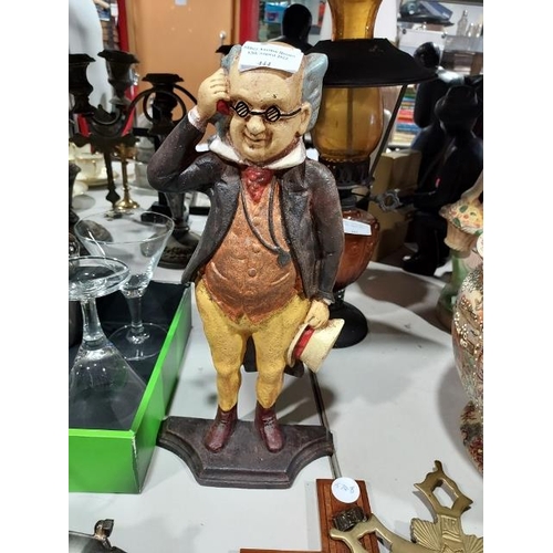 444 - Cast Iron 'Mr Pickwick' Door Stop, With Box