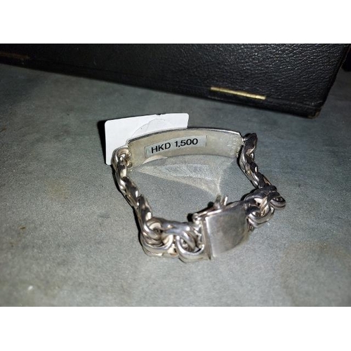 370 - Silver Mens Identity Bracelet