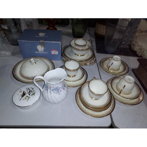 535 - Part Tuscan China Tea Set With Muffin Dish Plus Wedgwood Trinket Pot