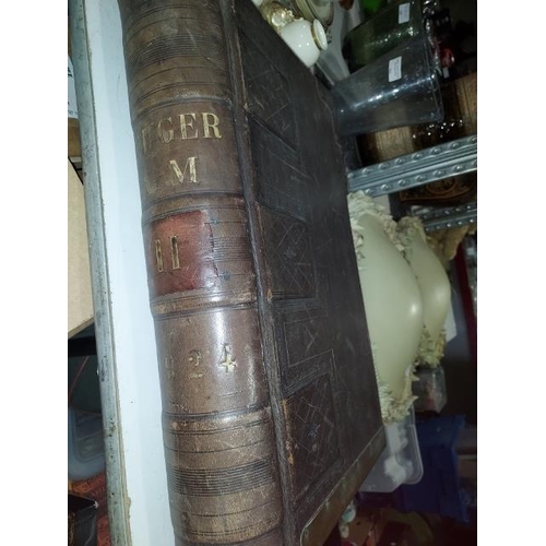 537 - Heavy Large Leather And Brass Bound Ledger Dated 1924