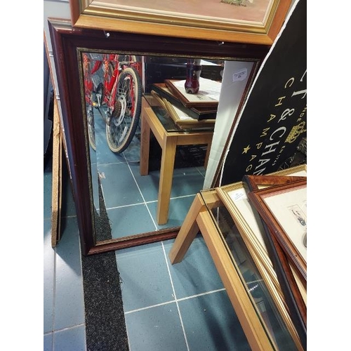 120 - Medium Size Bevelled Edge Mahogany Mirror