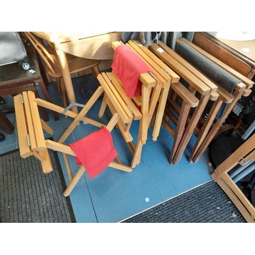 36 - 4 Folding Directors Chairs, Missing Rods To Seat