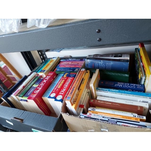 57 - 2 Boxes Of Books Including Language, Dictionaries And Guide Books