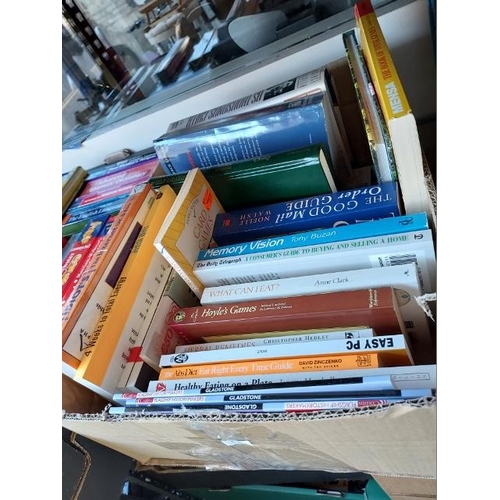 57 - 2 Boxes Of Books Including Language, Dictionaries And Guide Books