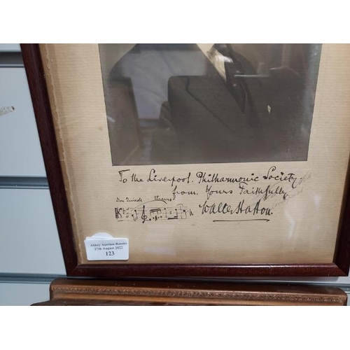 123 - Framed Signed Photo To The Liverpool Philharmonics Society