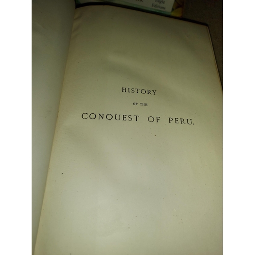 10 - Book Decorated From Dorchester Grammar School, 1888, Full Leather, History Of The Conquest Of Peru B... 