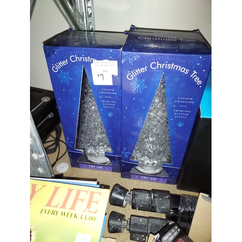 169 - 2X Glitter Christmas Trees