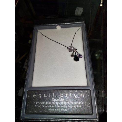 276 - Equilibrium Necklace With Clear Stones