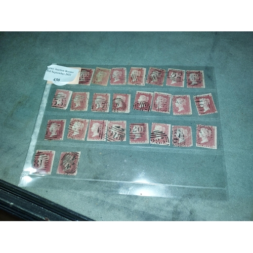 430 - 25x GB Penny Red Stamps