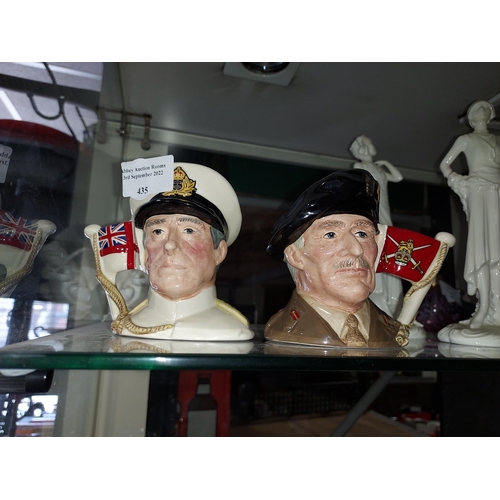 435 - 2 Royal Doulton Character Jugs, Earl Mount Batten Of Burma D6851 Plus Viscount Montgomery Of Alamein... 