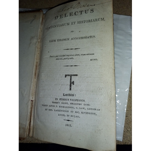 7 - Delectus Sententiarum Et Haustorium By Valpy, French Sentences, 1812, Leather, Wear As Expected & Fl... 