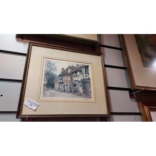 106 - Framed Limited Edition Print Of Street Scene In Chilham Kent