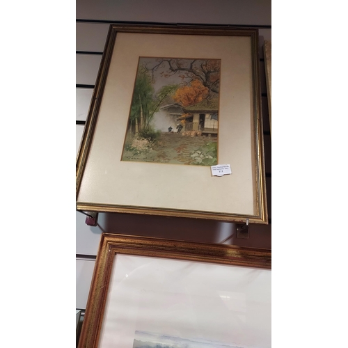 111 - Framed Watercolour Of House, Signed