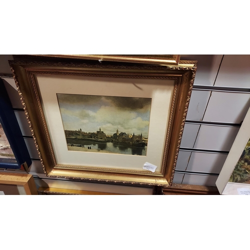 114 - Framed Harbour Scene