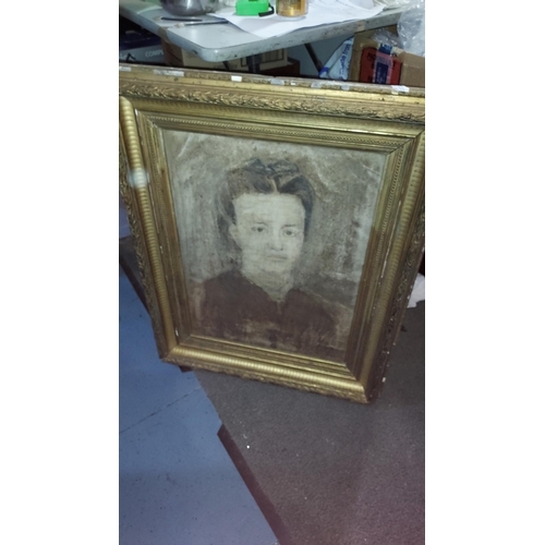 23 - Large Antique Female Portrait