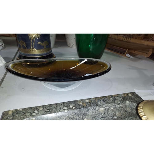 471 - Murano Brown Glass Dish