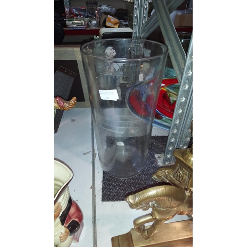 560 - Whitefriars Style Large Clear Glass Vase