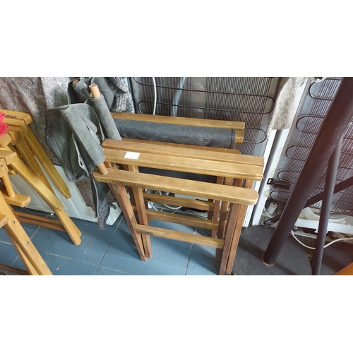 39 - 4 Folding Directors Chairs, Missing Rods To Seat