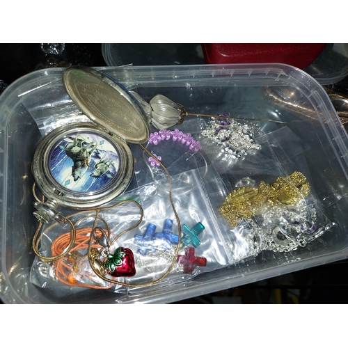 272 - Small Tub Of Treasures Including Pocket Watch