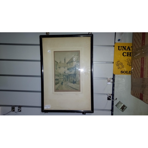 410 - Pair Of Framed Watercolours By T Waghorn, In Old Canterbury And The Blue Shield Raven