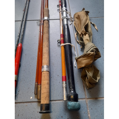 44 - Telescopic Fishing Rod, Split Rod, Cane Rod Plus 1 Other