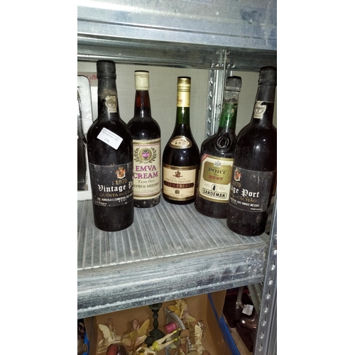 5 Bottles Of Vintage Alcohol Including Port And Brandy.