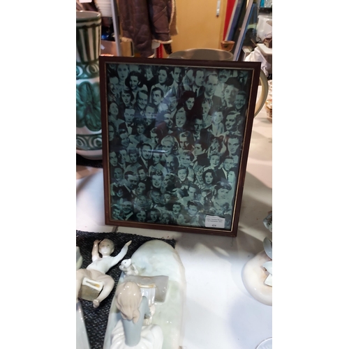 424 - Small Framed Print Of Collage Of Film Actors And Actresses.