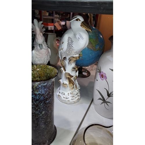 430 - White And Gold China Stork Ornament