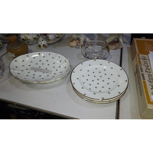 457 - Part Set Of Paris China C.1785-1830s  Duc D'angouleme Plates. 3 Plates, 1 Meat Plate A/F