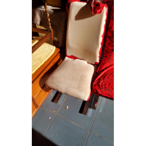 35 - 2 Modern Dining Chairs With Red Covers, For Upcycling