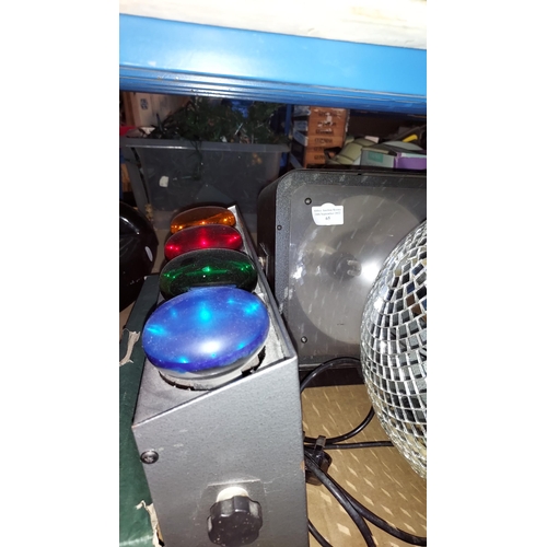 65 - Disco Sound To Light Unit, Motorised Mirror Ball Plus Strobe Light