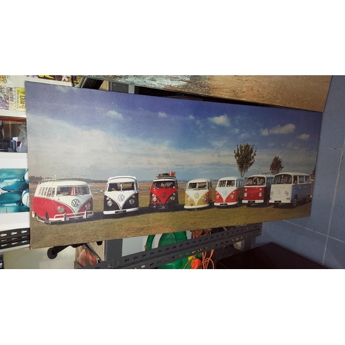 82 - 2 Large Long Thin Volkswagen Camper Van Pictures