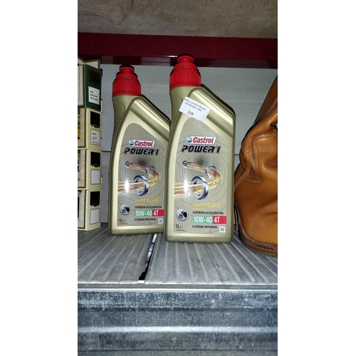 210 - 2 Bottles Of Castrol Motorbike Oil 10W-40 4T, 4 Stroke