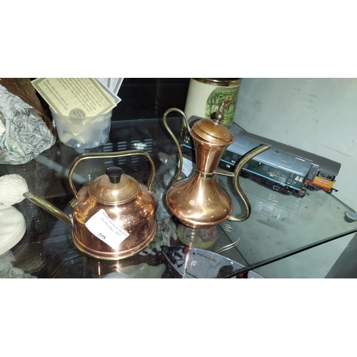 398 - Small Copper Tea Pot And Coffee Pot