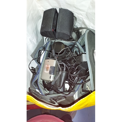 233 - Bag Of Camera Items Including Flashes, Lenses And Cameras