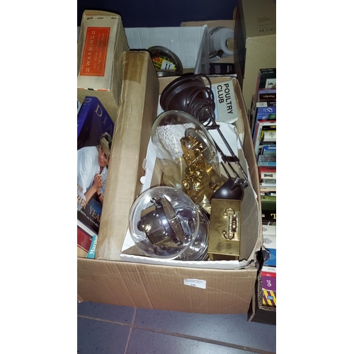 240 - Box Of Assorted Items Including Books, Clock And Music Stand