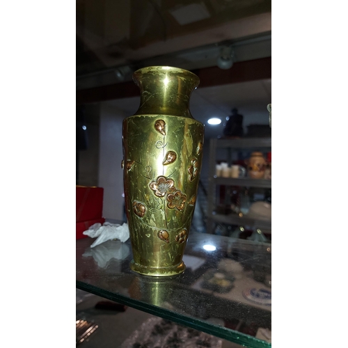 294 - Overlaid Antique Japanese Bronze Vase