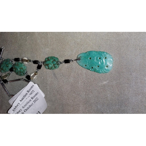 303 - Jade And Metal Necklace