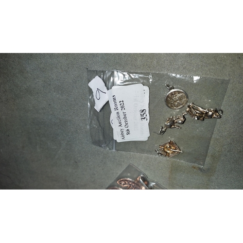 358 - 4 Solid Silver Charms