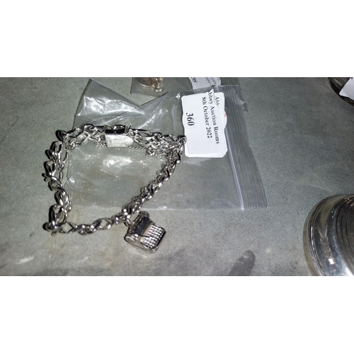 360 - Silver Typewriter Charm Bracelet