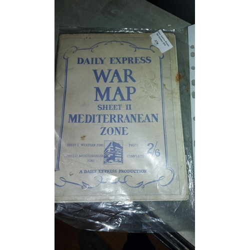 379 - Daily Express War Map Sheet In Mediterranean 1944