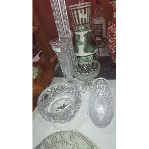 424 - 5 Pieces Of Mixed Cut Glass Items. 1 Is Bohemian Crystal